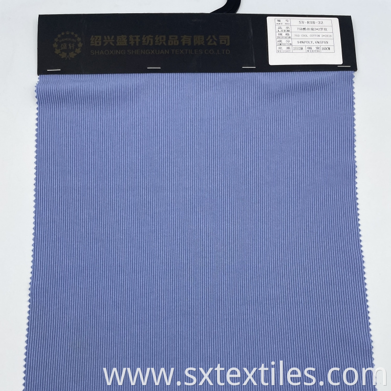Solid Color Knitted Rib Fabric Jpg